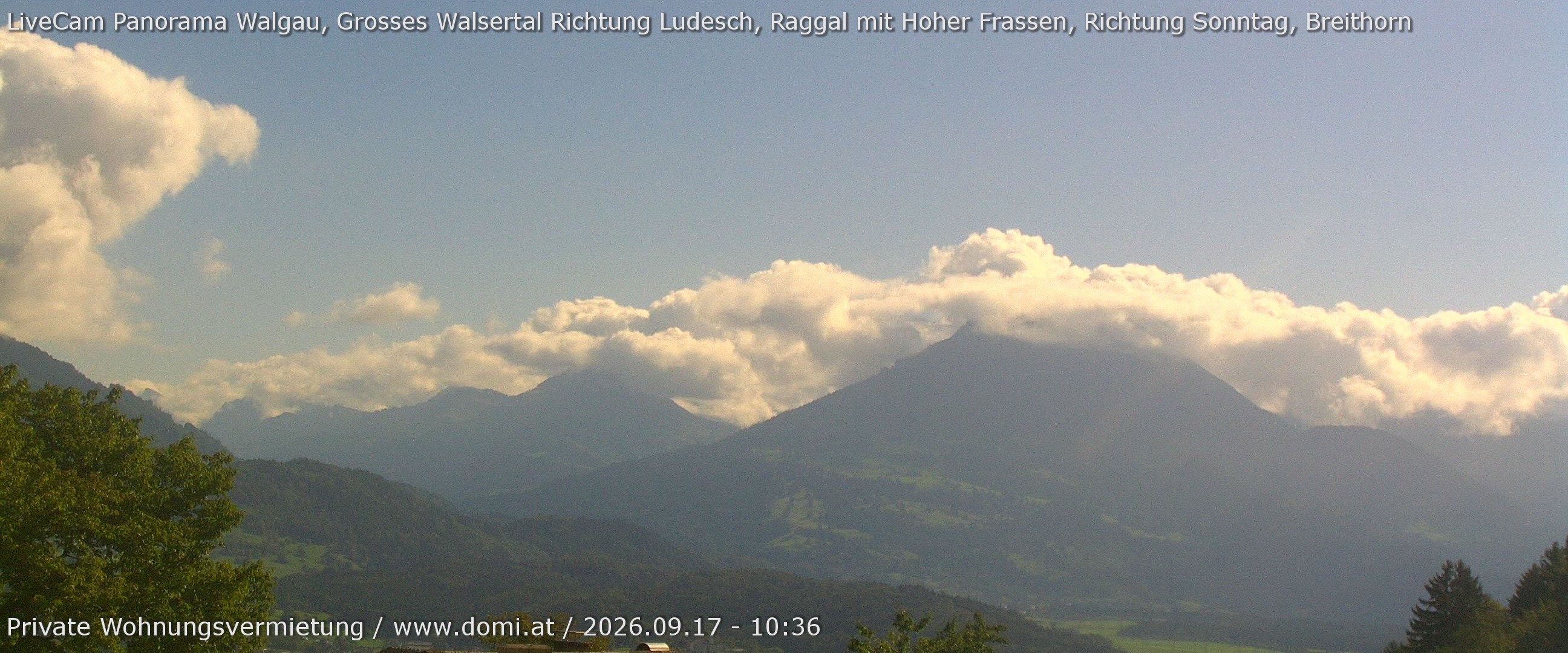 Archiv Foto Webcam Ausblick von Gampelün auf Walgau, Hoher Fraßen und Breithorn