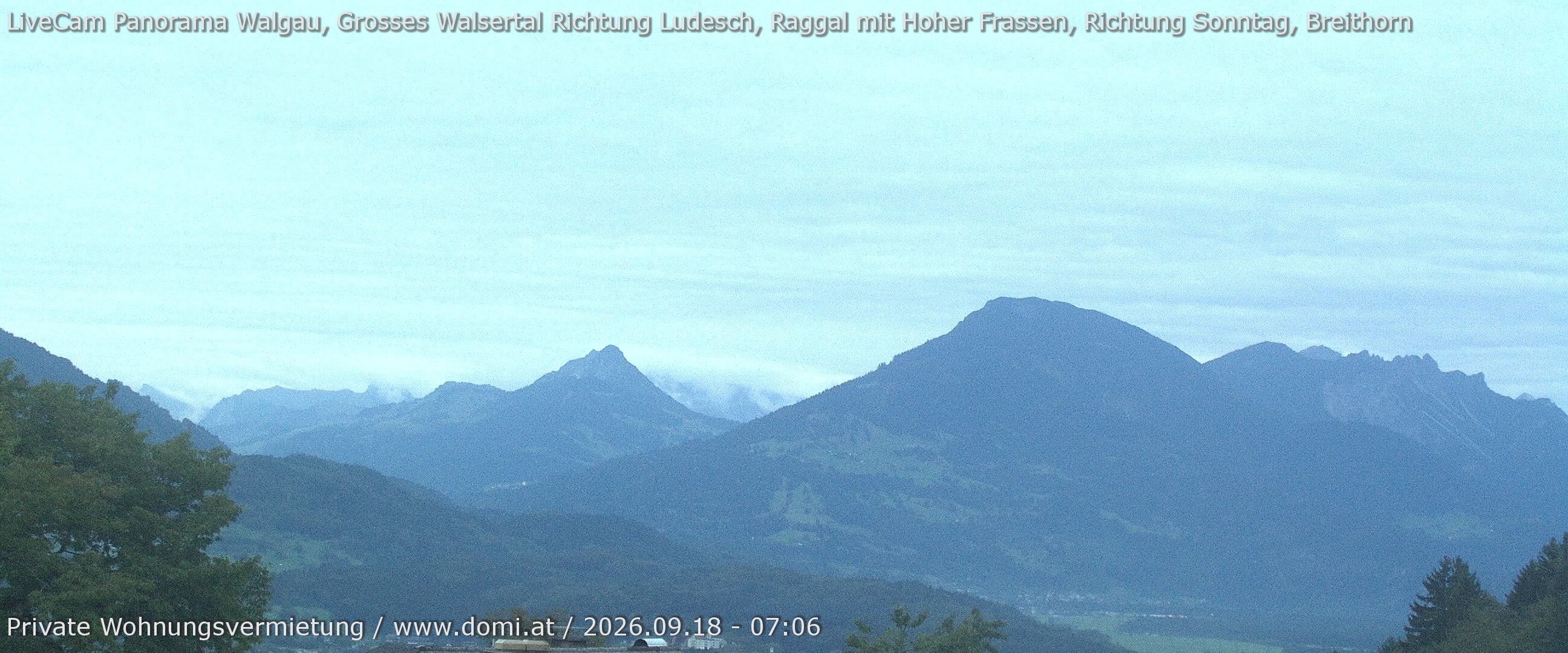 Archiv Foto Webcam Ausblick von Gampelün auf Walgau, Hoher Fraßen und Breithorn