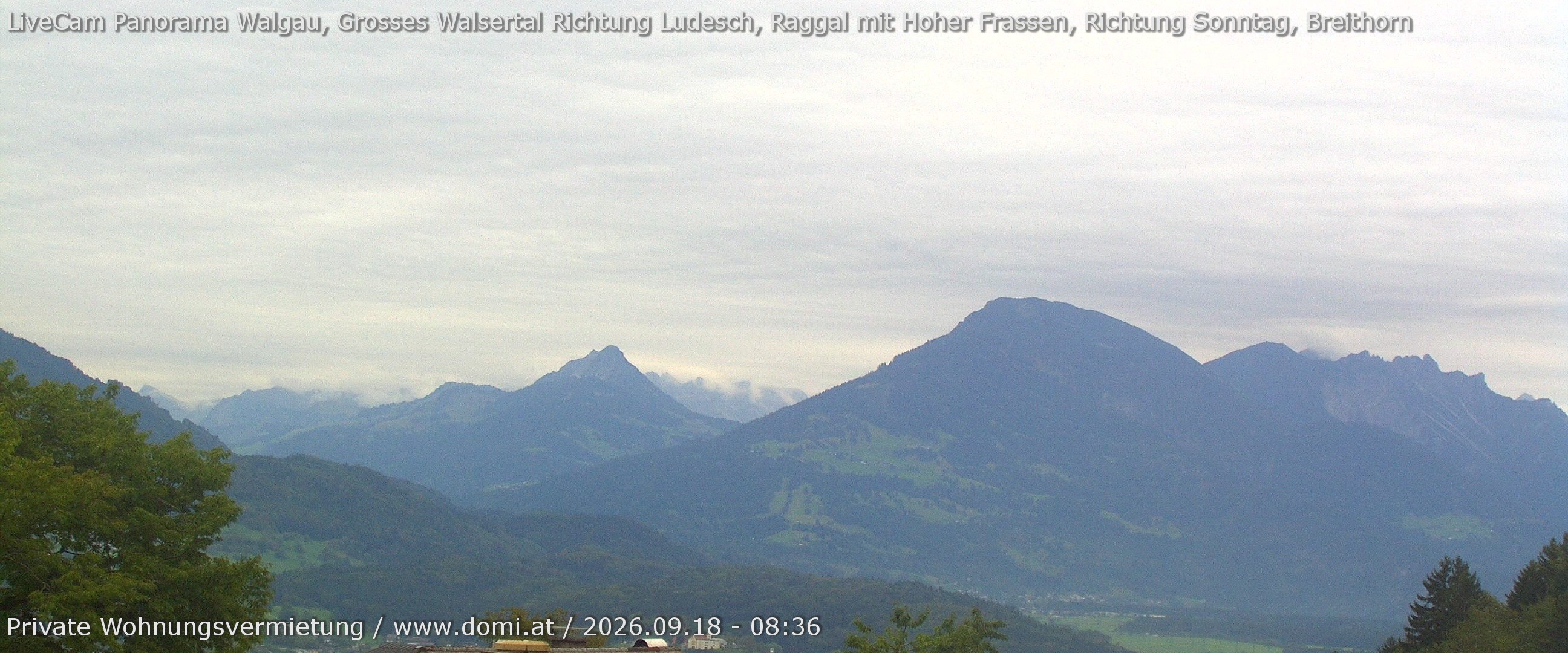Archiv Foto Webcam Ausblick von Gampelün auf Walgau, Hoher Fraßen und Breithorn