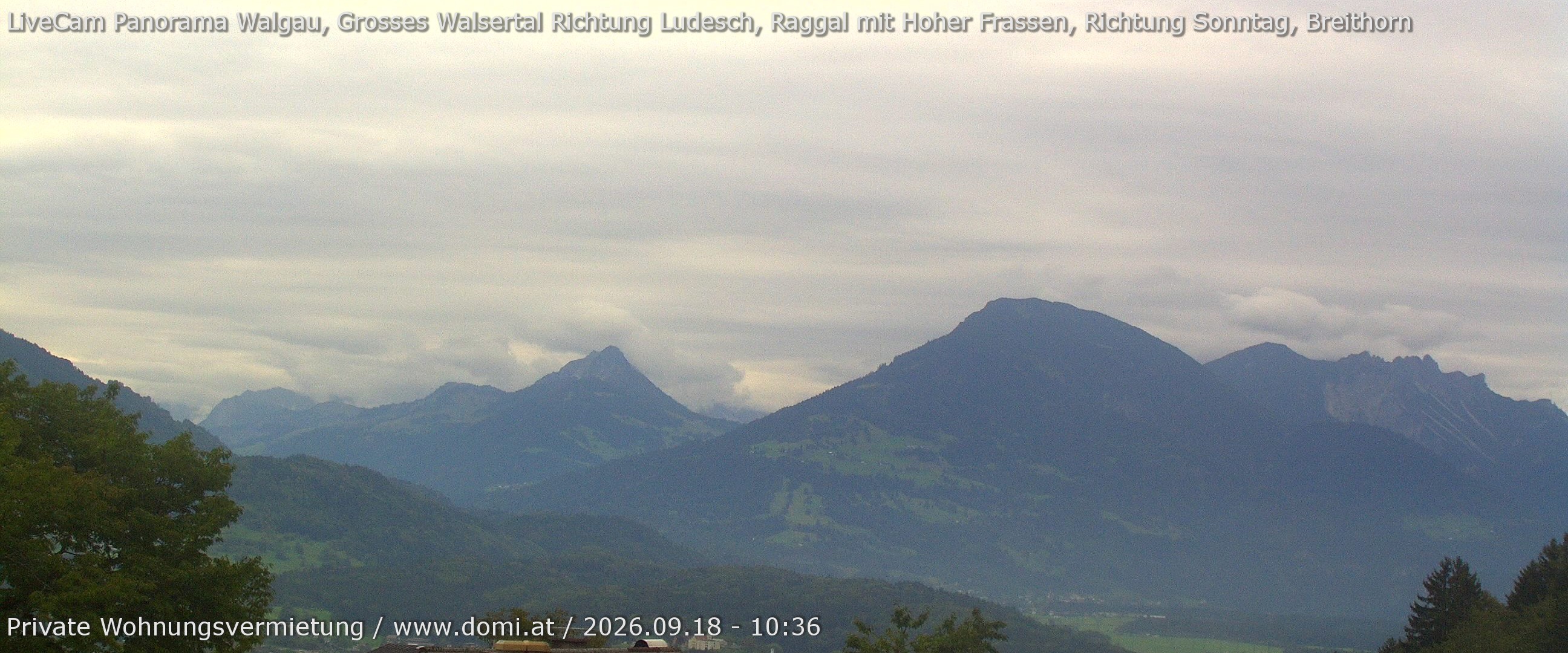 Archiv Foto Webcam Ausblick von Gampelün auf Walgau, Hoher Fraßen und Breithorn