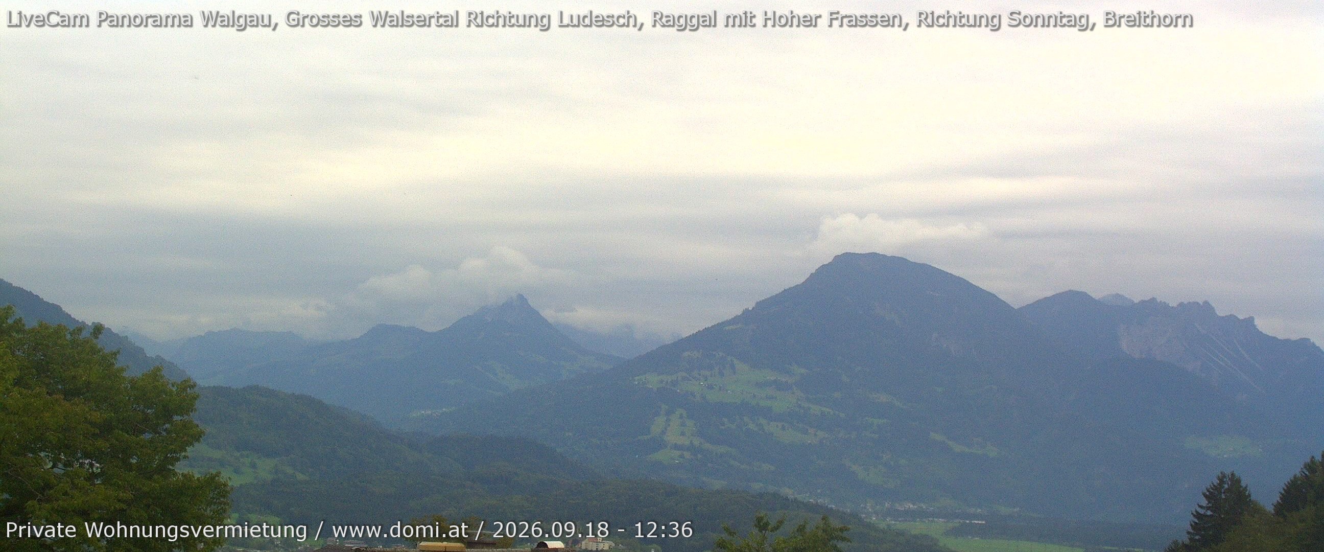 Archiv Foto Webcam Ausblick von Gampelün auf Walgau, Hoher Fraßen und Breithorn