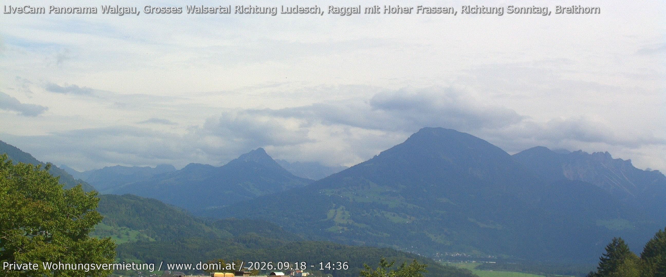 Archiv Foto Webcam Ausblick von Gampelün auf Walgau, Hoher Fraßen und Breithorn