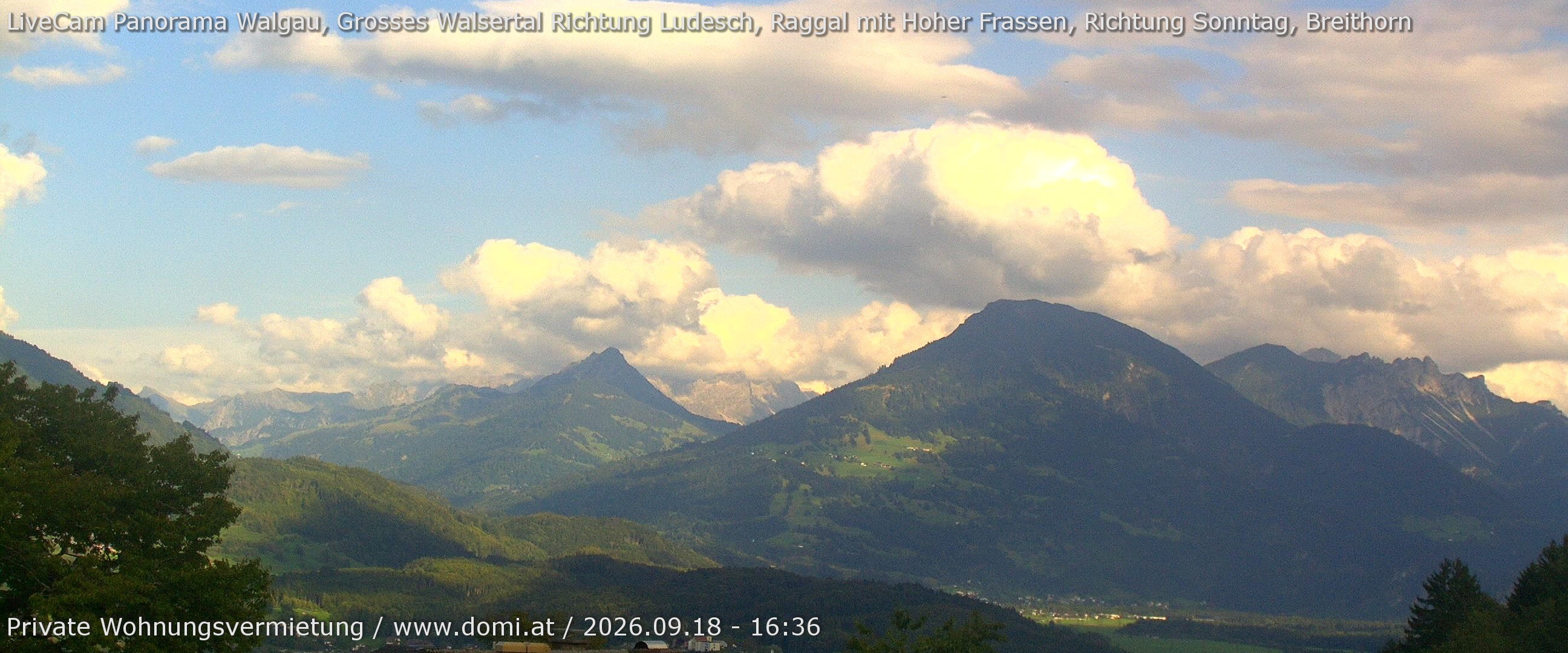 Archiv Foto Webcam Ausblick von Gampelün auf Walgau, Hoher Fraßen und Breithorn