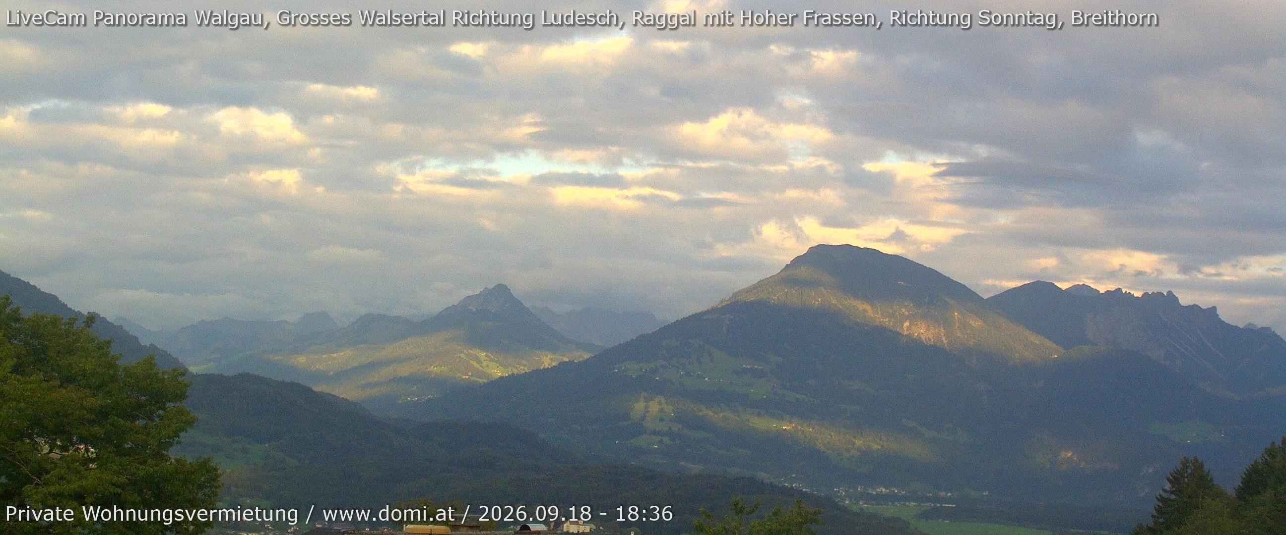 Archiv Foto Webcam Ausblick von Gampelün auf Walgau, Hoher Fraßen und Breithorn