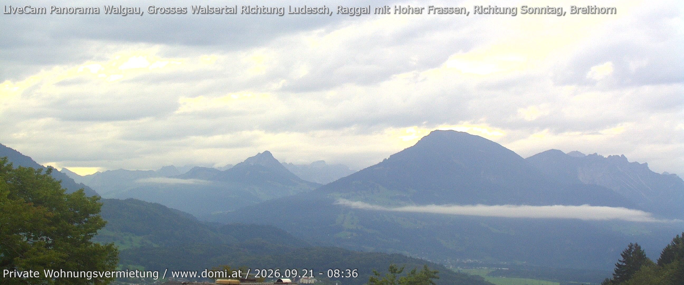 Archiv Foto Webcam Ausblick von Gampelün auf Walgau, Hoher Fraßen und Breithorn
