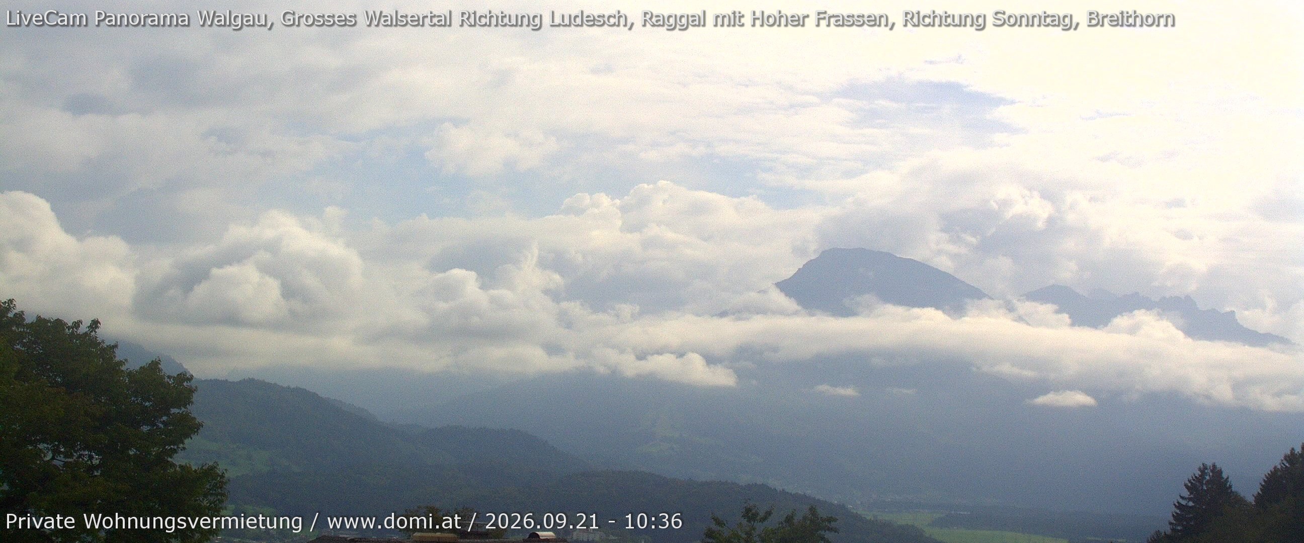 Archiv Foto Webcam Ausblick von Gampelün auf Walgau, Hoher Fraßen und Breithorn