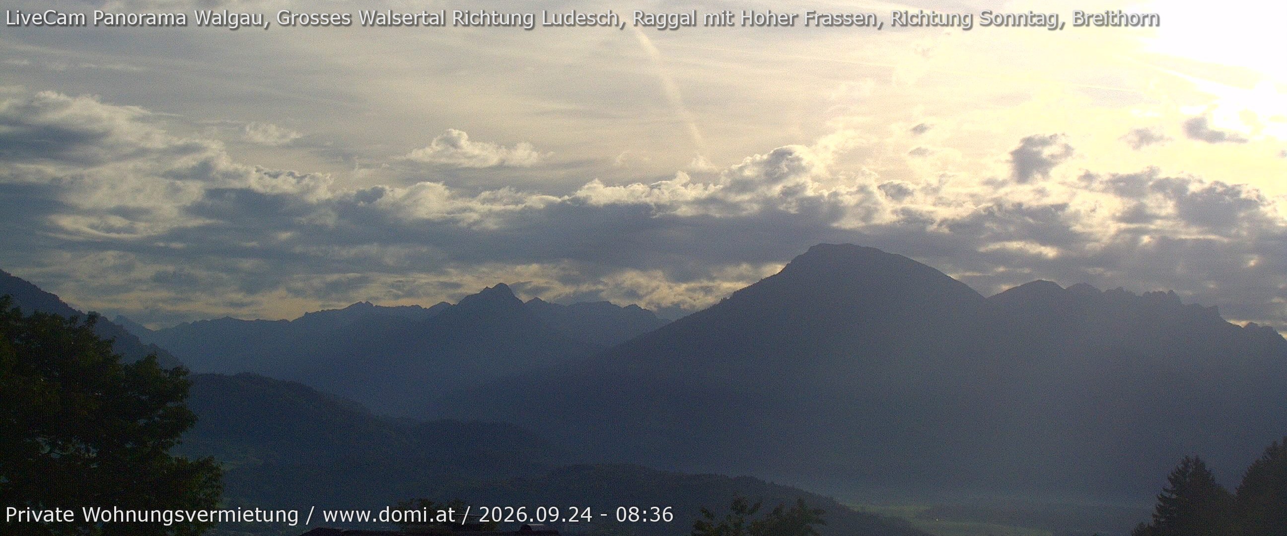 Archiv Foto Webcam Ausblick von Gampelün auf Walgau, Hoher Fraßen und Breithorn