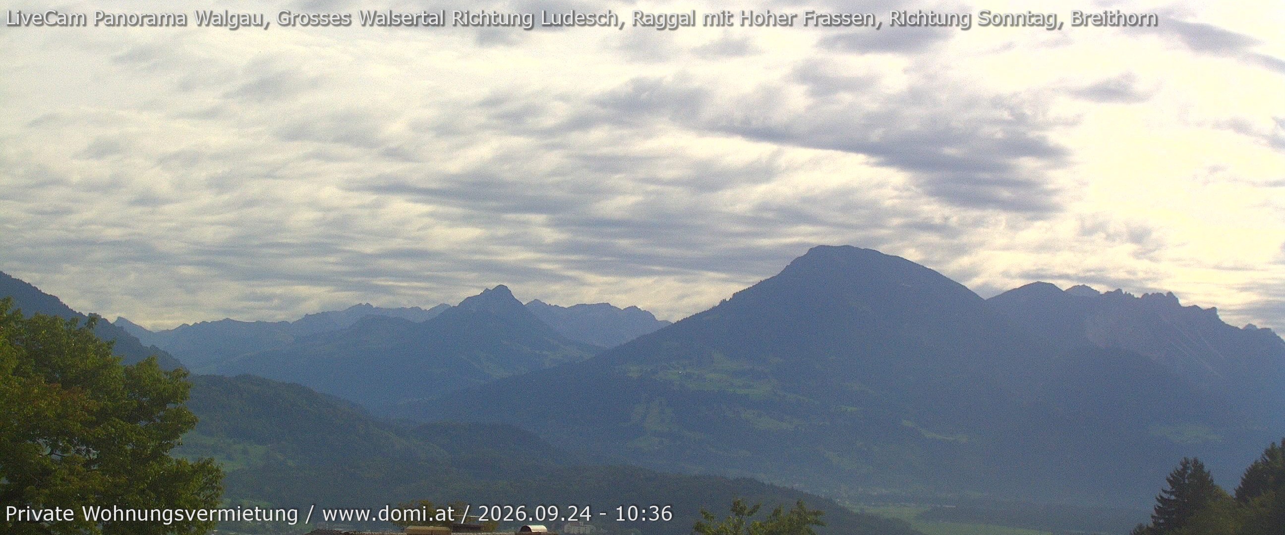 Archiv Foto Webcam Ausblick von Gampelün auf Walgau, Hoher Fraßen und Breithorn