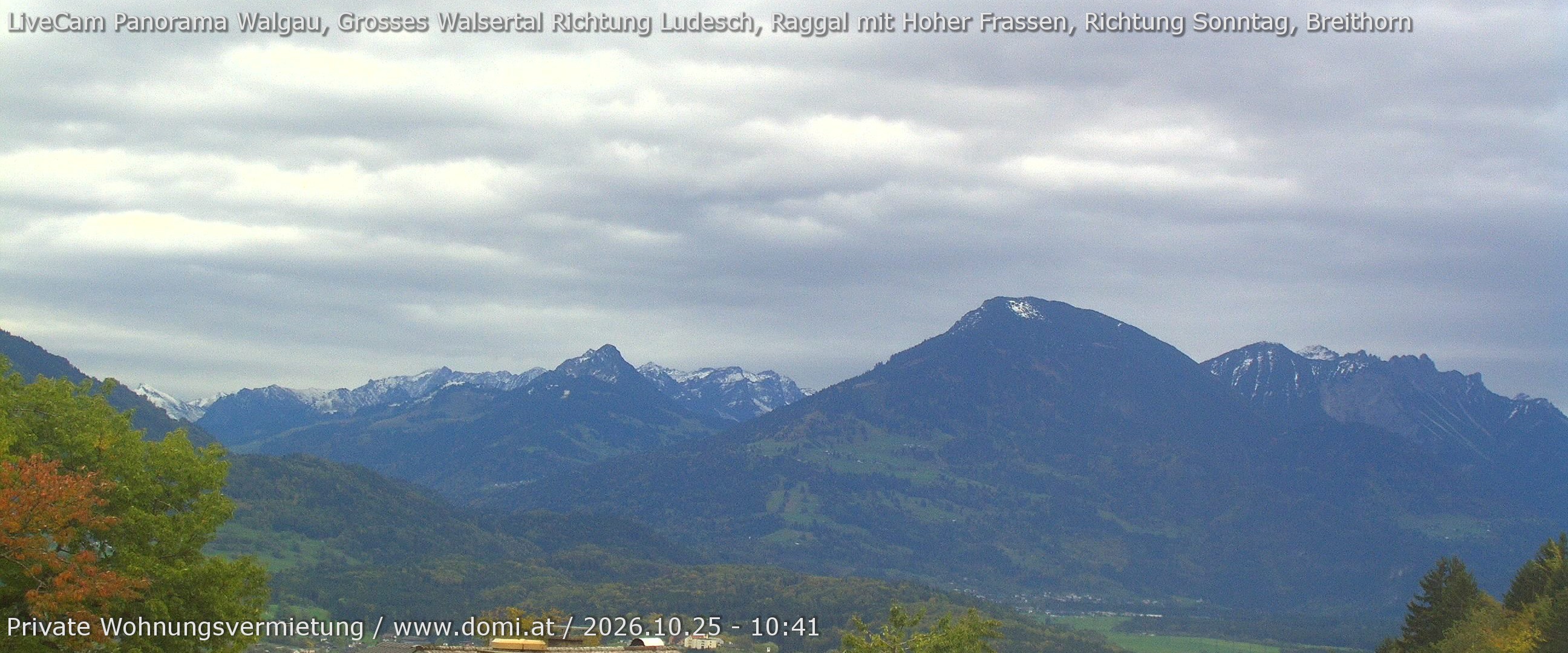 Archiv Foto Webcam Ausblick von Gampelün auf Walgau, Hoher Fraßen und Breithorn