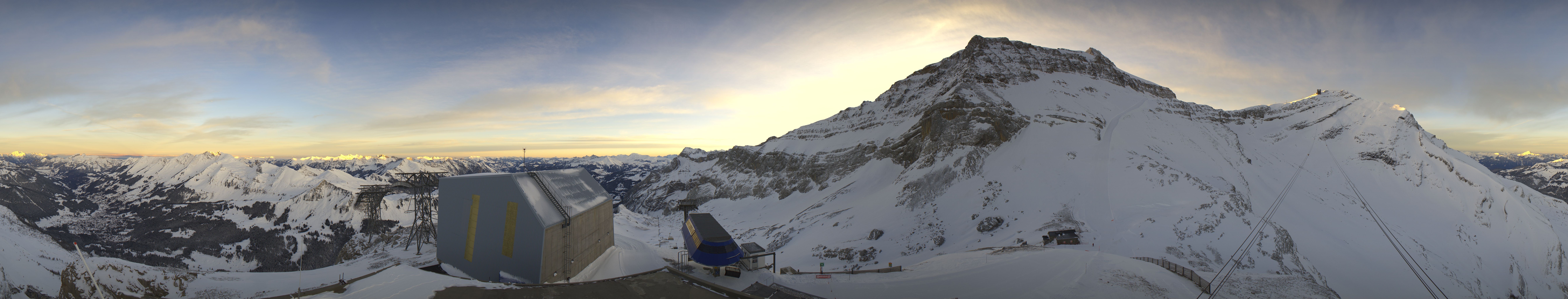 Archived image Webcam Glacier 3000: View from Cabane station