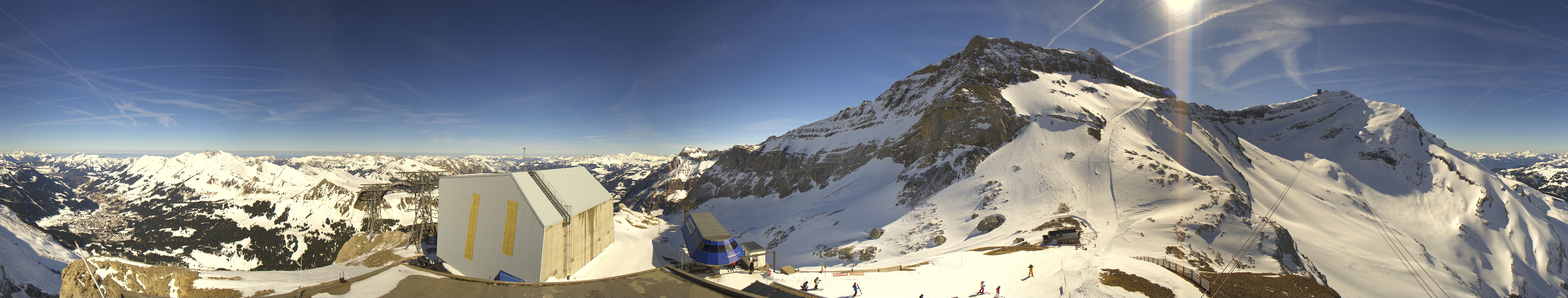 Archiv Foto Webcam Glacier 3000: Station Cabane