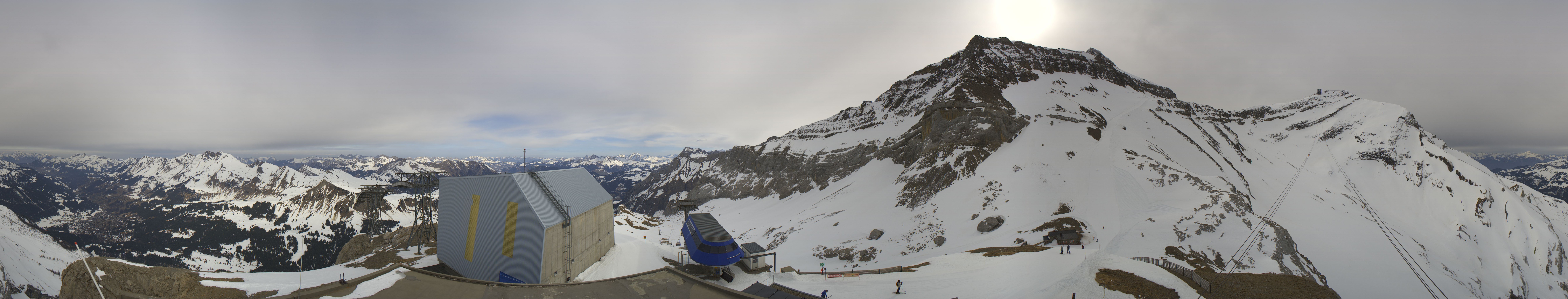 Archiv Foto Webcam Glacier 3000: Station Cabane