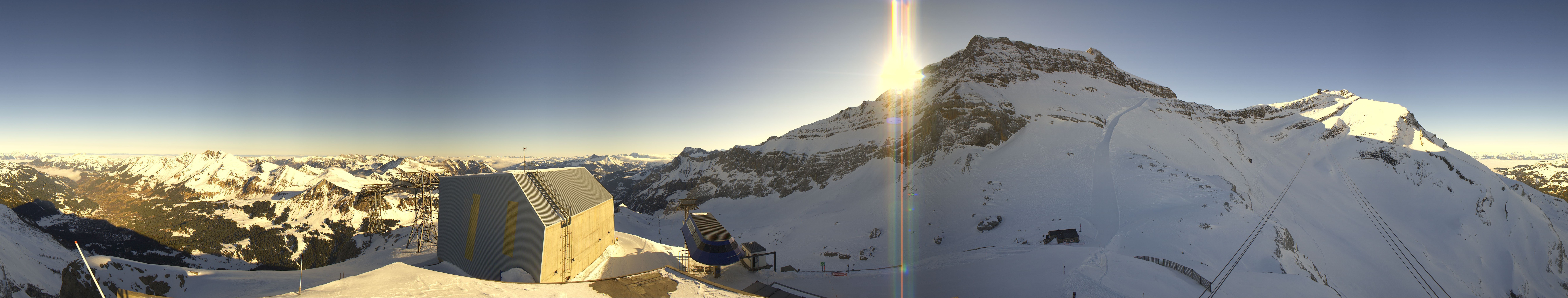 Archived image Webcam Glacier 3000: View from Cabane station