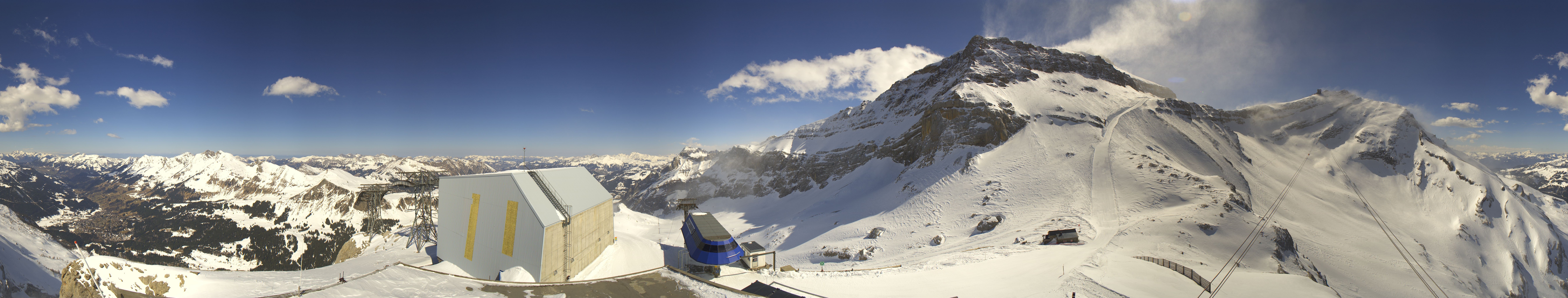 Archived image Webcam Glacier 3000: View from Cabane station