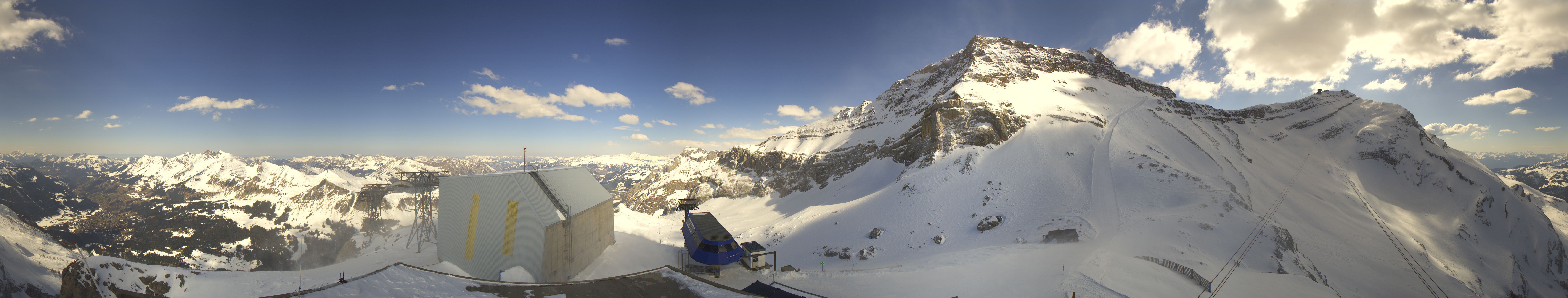 Archived image Webcam Glacier 3000: View from Cabane station