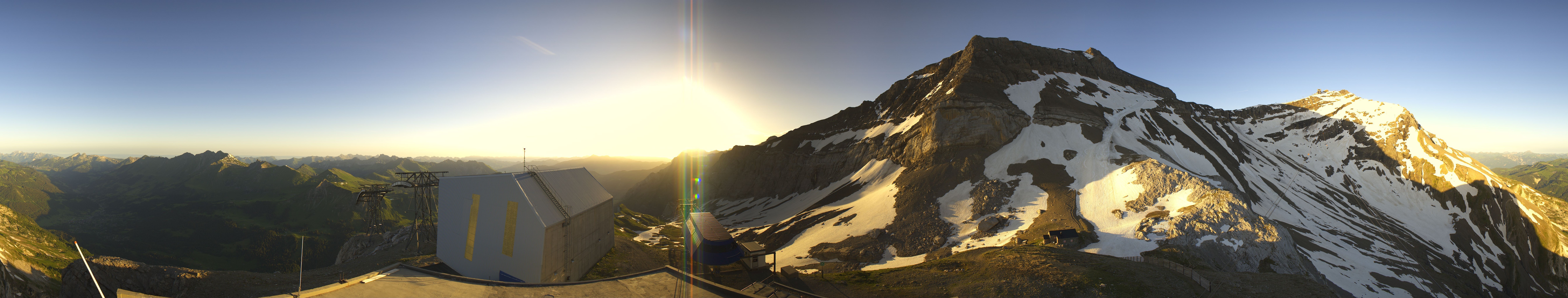 Archived image Webcam Glacier 3000: View from Cabane station