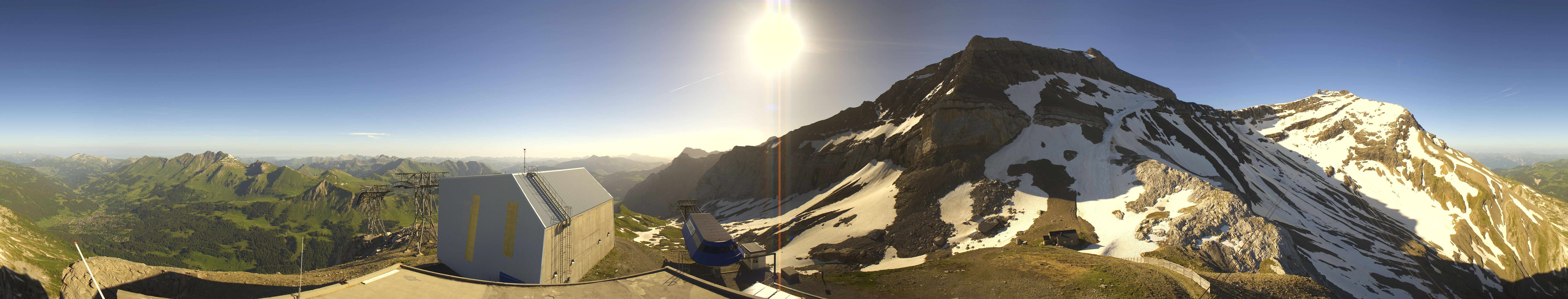 Archived image Webcam Glacier 3000: View from Cabane station
