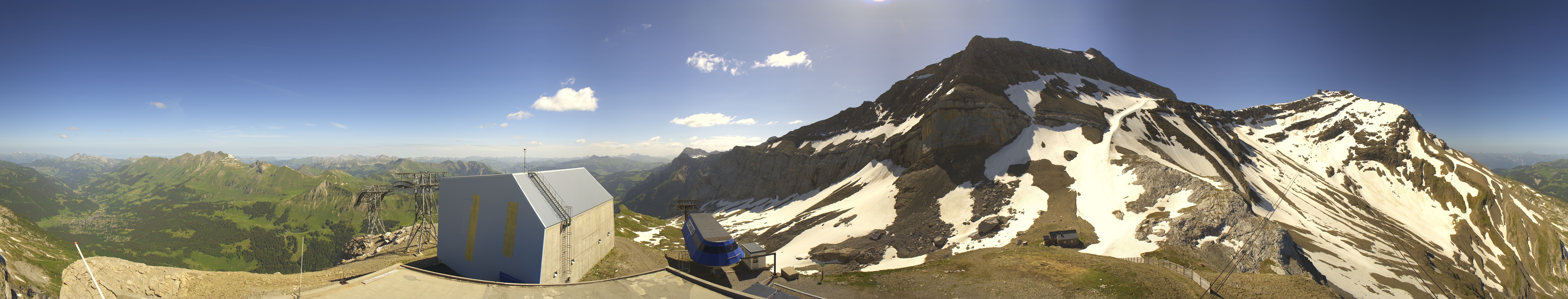 Archived image Webcam Glacier 3000: View from Cabane station
