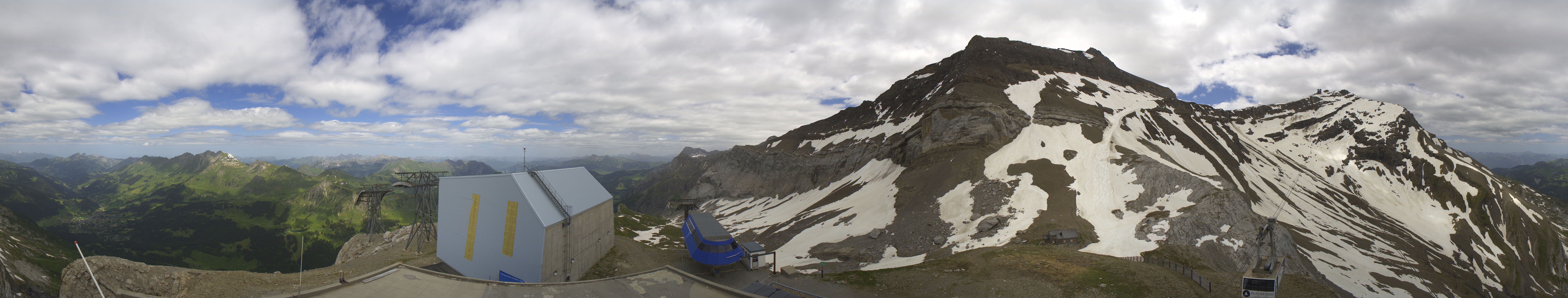 Archived image Webcam Glacier 3000: View from Cabane station