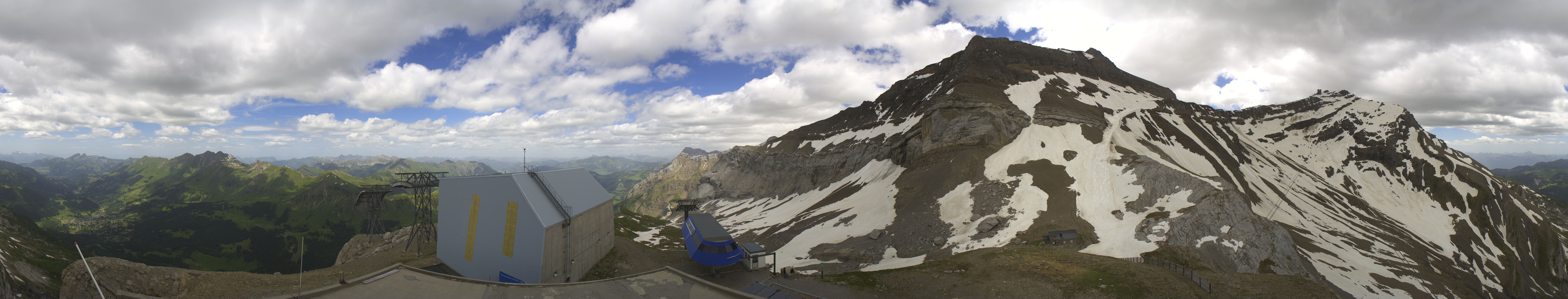 Archived image Webcam Glacier 3000: View from Cabane station