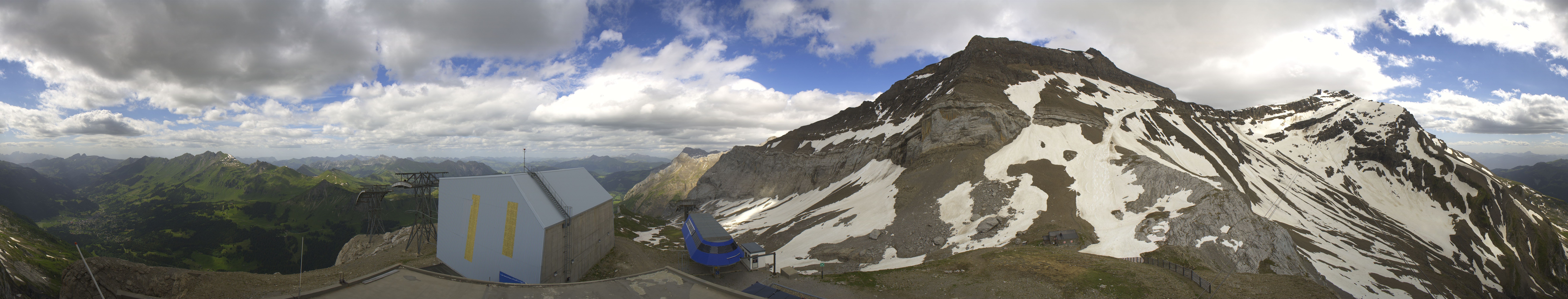 Archived image Webcam Glacier 3000: View from Cabane station
