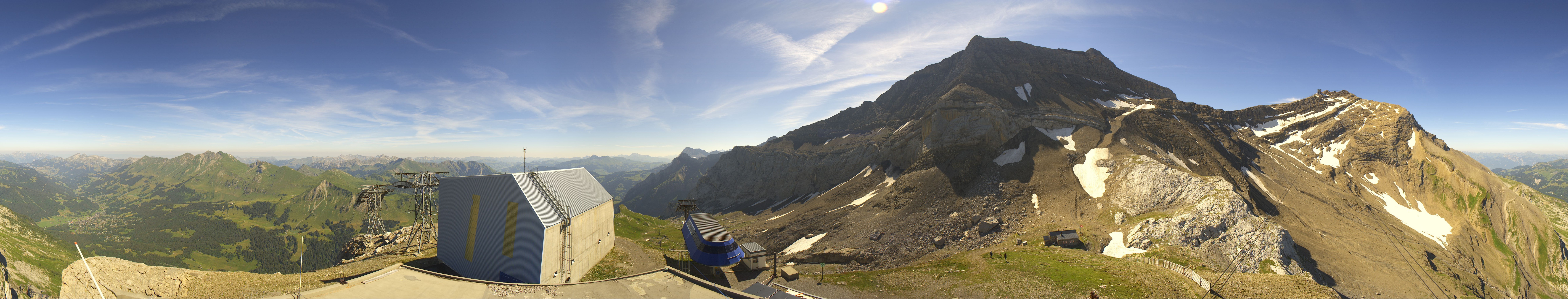 Archived image Webcam Glacier 3000: View from Cabane station