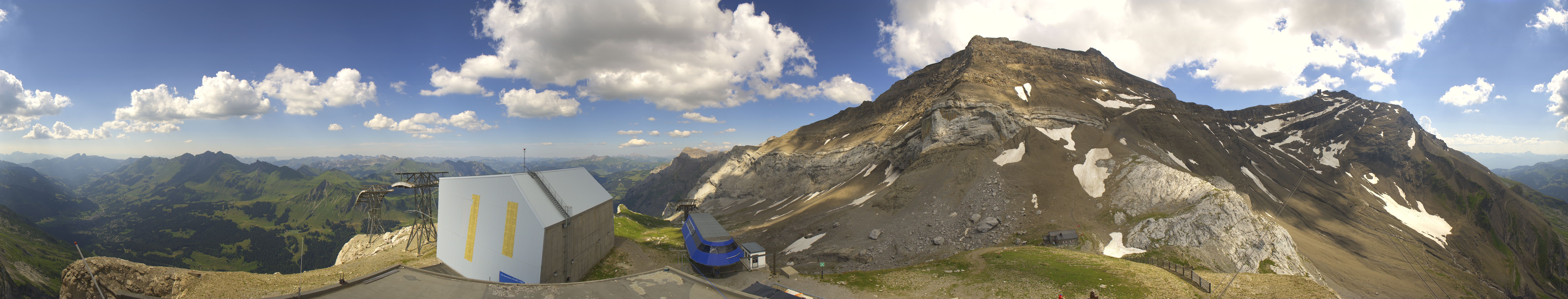 Archived image Webcam Glacier 3000: View from Cabane station