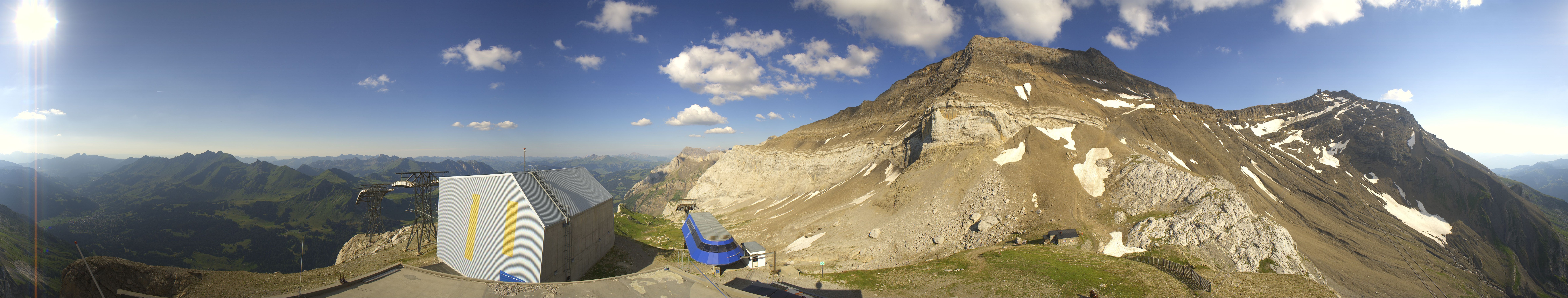 Archived image Webcam Glacier 3000: View from Cabane station