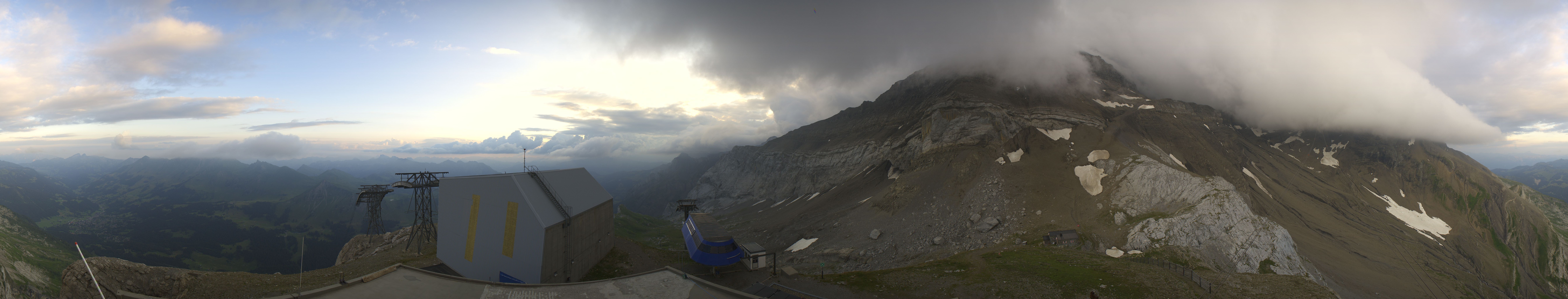 Archived image Webcam Glacier 3000: View from Cabane station