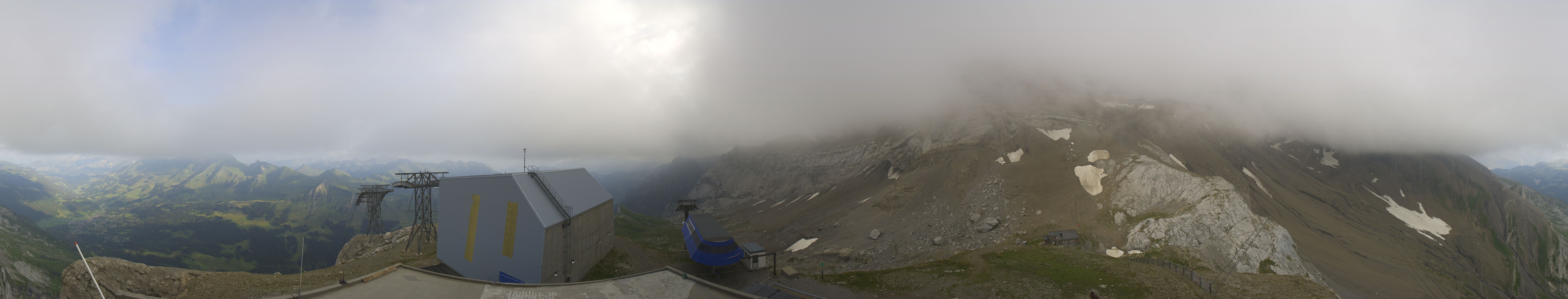 Archived image Webcam Glacier 3000: View from Cabane station
