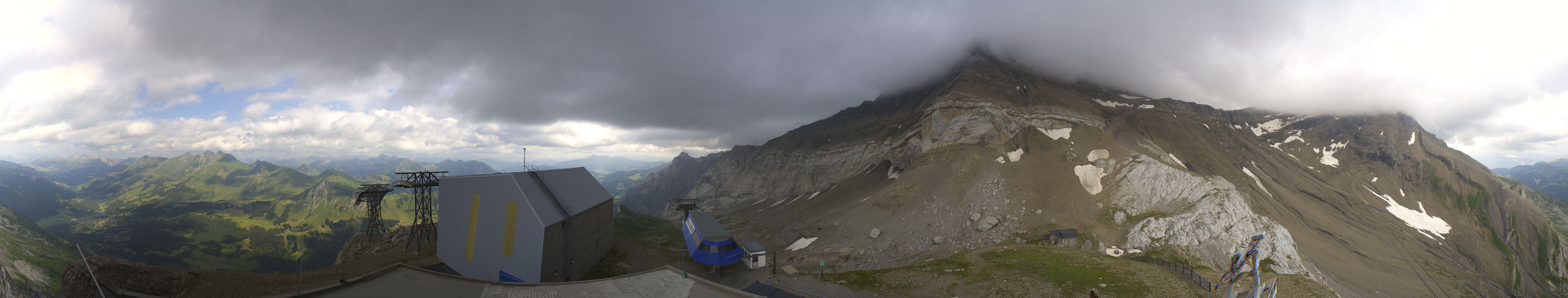 Archived image Webcam Glacier 3000: View from Cabane station