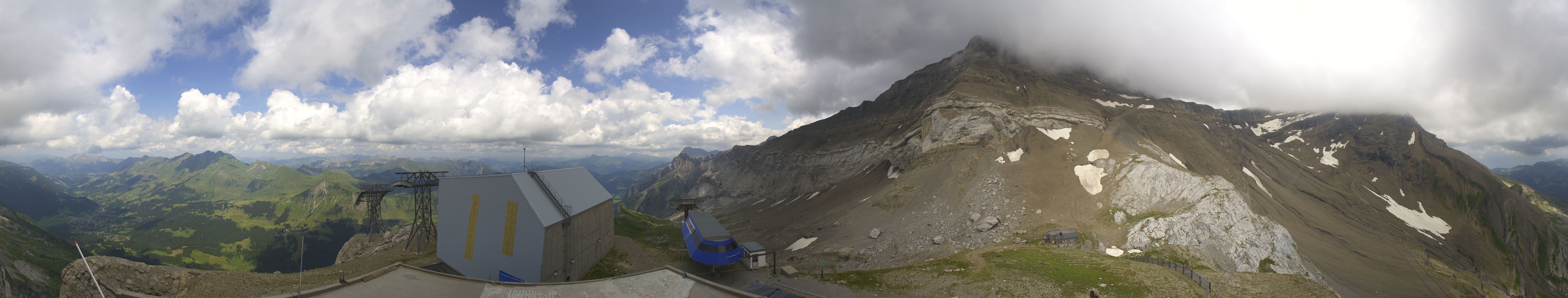 Archived image Webcam Glacier 3000: View from Cabane station