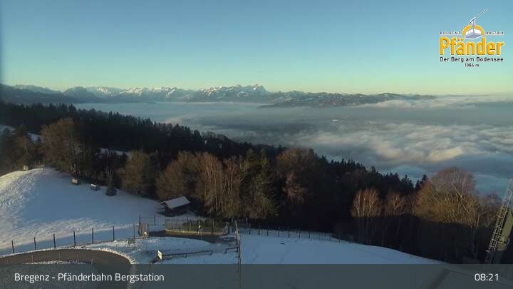 Archiv Foto Webcam Bregenz: Blick vom Pfänder auf den Bodensee