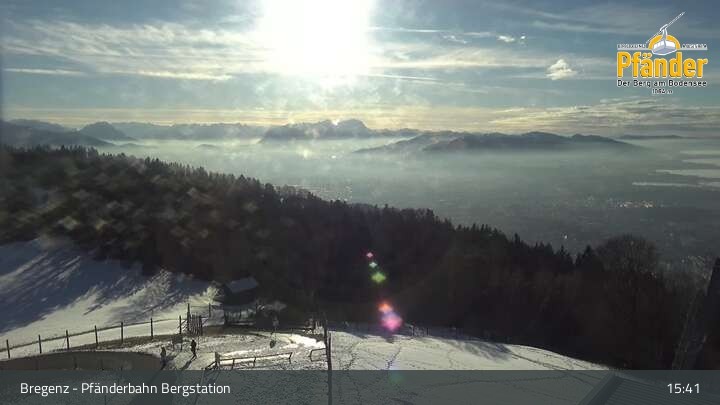 Archiv Foto Webcam Bregenz: Blick vom Pfänder auf den Bodensee