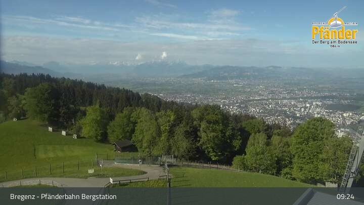 Archiv Foto Webcam Bregenz: Blick vom Pfänder auf den Bodensee