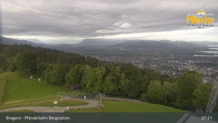 Archiv Foto Webcam Bregenz: Blick vom Pfänder auf den Bodensee