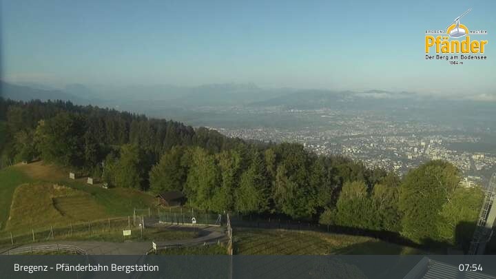 Archiv Foto Webcam Bregenz: Blick vom Pfänder auf den Bodensee