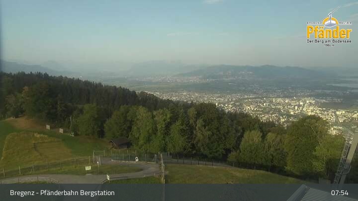 Archiv Foto Webcam Bregenz: Blick vom Pfänder auf den Bodensee