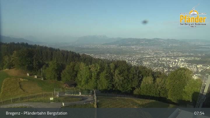 Archiv Foto Webcam Bregenz: Blick vom Pfänder auf den Bodensee