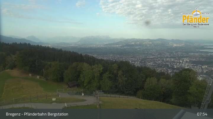 Archiv Foto Webcam Bregenz: Blick vom Pfänder auf den Bodensee