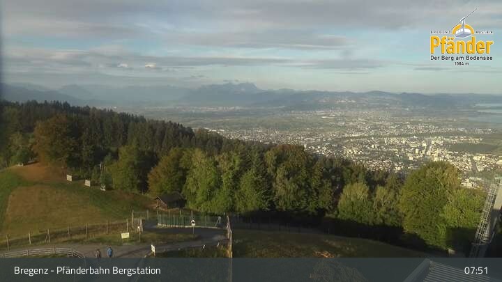 Archiv Foto Webcam Bregenz: Blick vom Pfänder auf den Bodensee