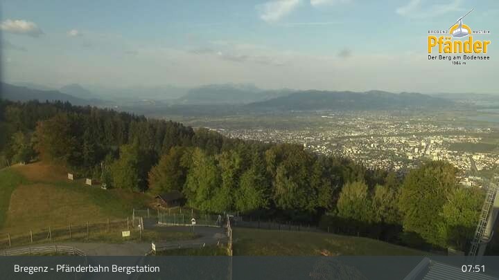 Archiv Foto Webcam Bregenz: Blick vom Pfänder auf den Bodensee