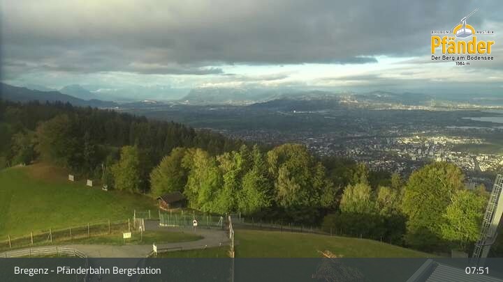 Archiv Foto Webcam Bregenz: Blick vom Pfänder auf den Bodensee
