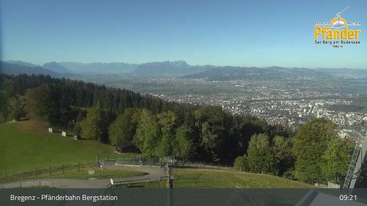 Archiv Foto Webcam Bregenz: Blick vom Pfänder auf den Bodensee