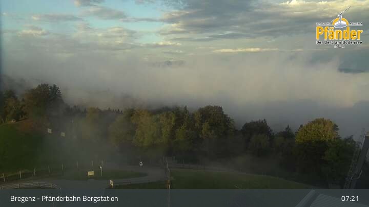 Archiv Foto Webcam Bregenz: Blick vom Pfänder auf den Bodensee