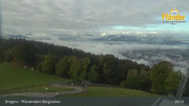 Archiv Foto Webcam Bregenz: Blick vom Pfänder auf den Bodensee