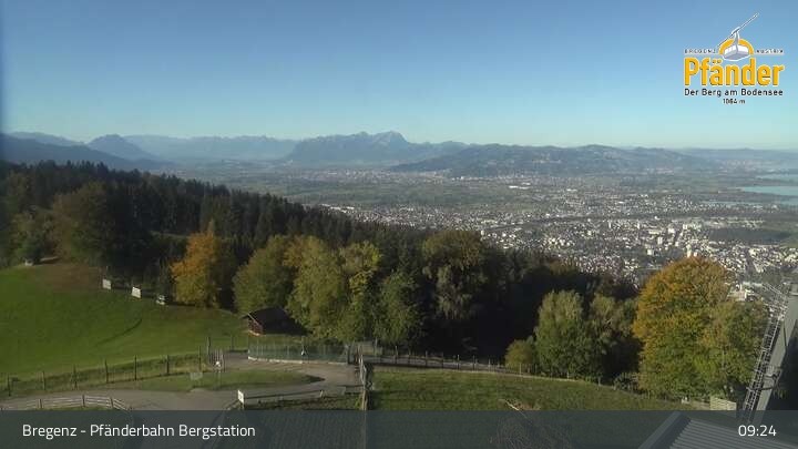 Archiv Foto Webcam Bregenz: Blick vom Pfänder auf den Bodensee