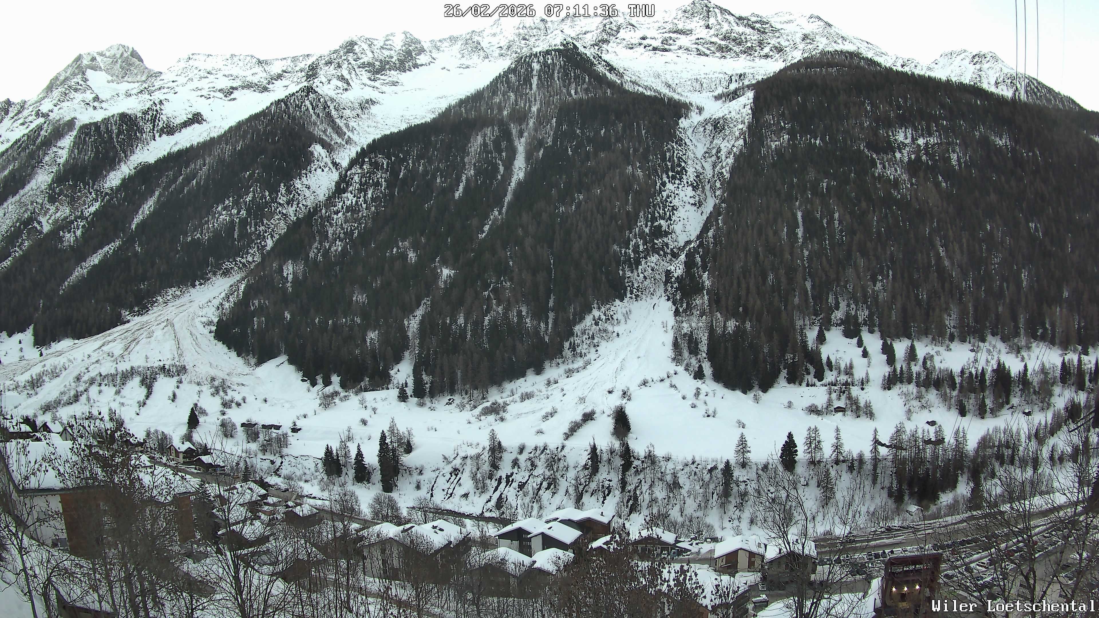 Archived image Webcam Lötschental Valley - View Wilerhorn and Bietschhorn