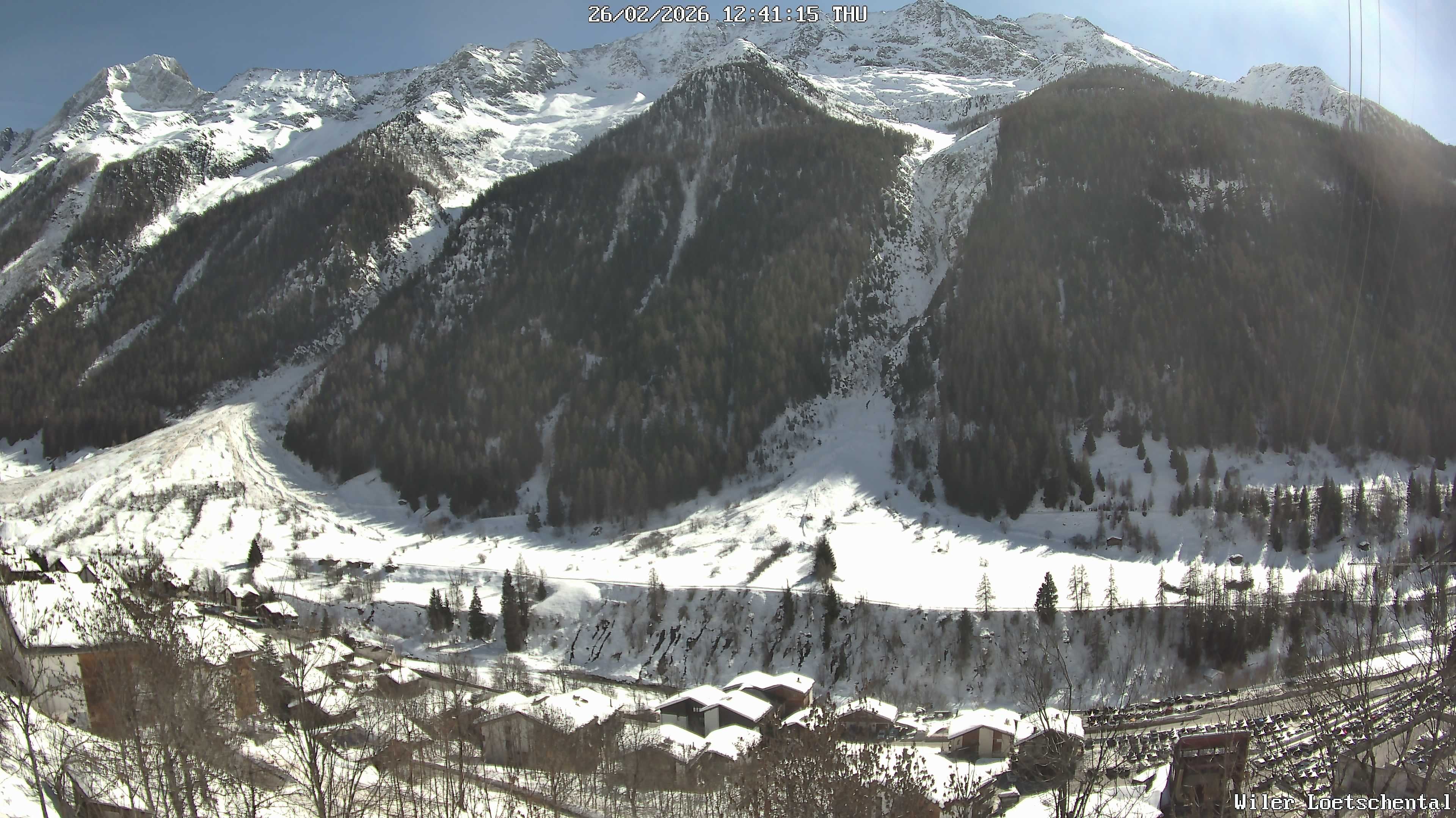Archived image Webcam Lötschental Valley - View Wilerhorn and Bietschhorn