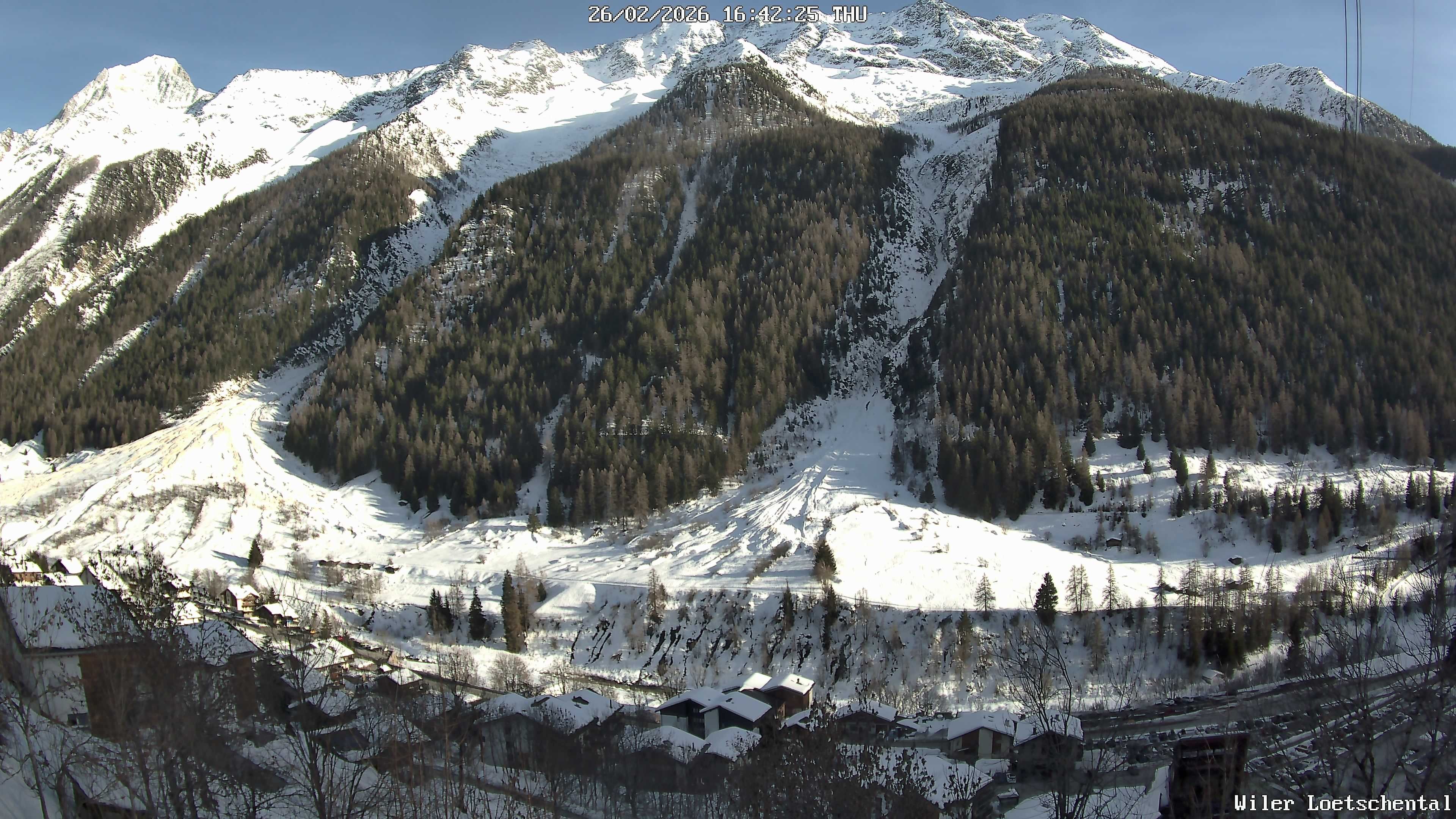 Archived image Webcam Lötschental Valley - View Wilerhorn and Bietschhorn